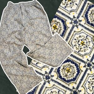 VINTAGE Sears medallion tile mosaic pajama pants The Men’s Store cotton flannel
